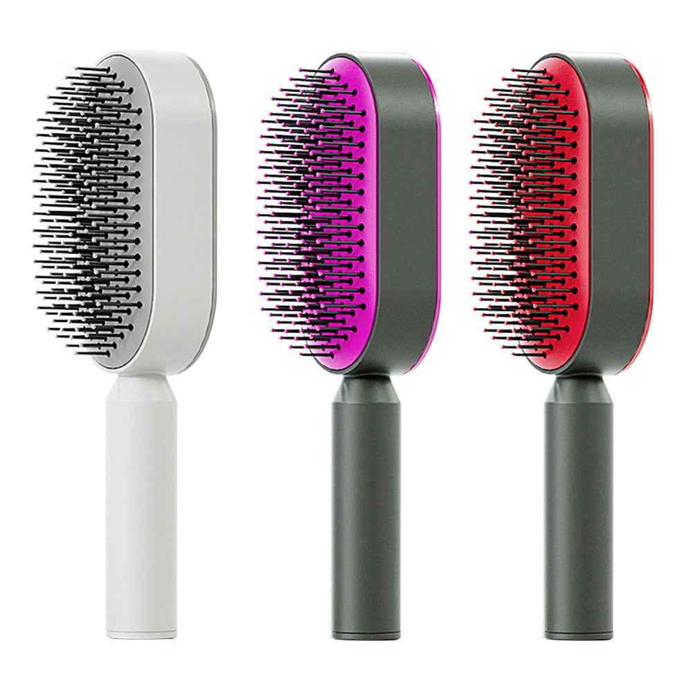 Self-Cleaning Anti-Static Hair Brush – One-Key Airbag Scalp Massager for Women.