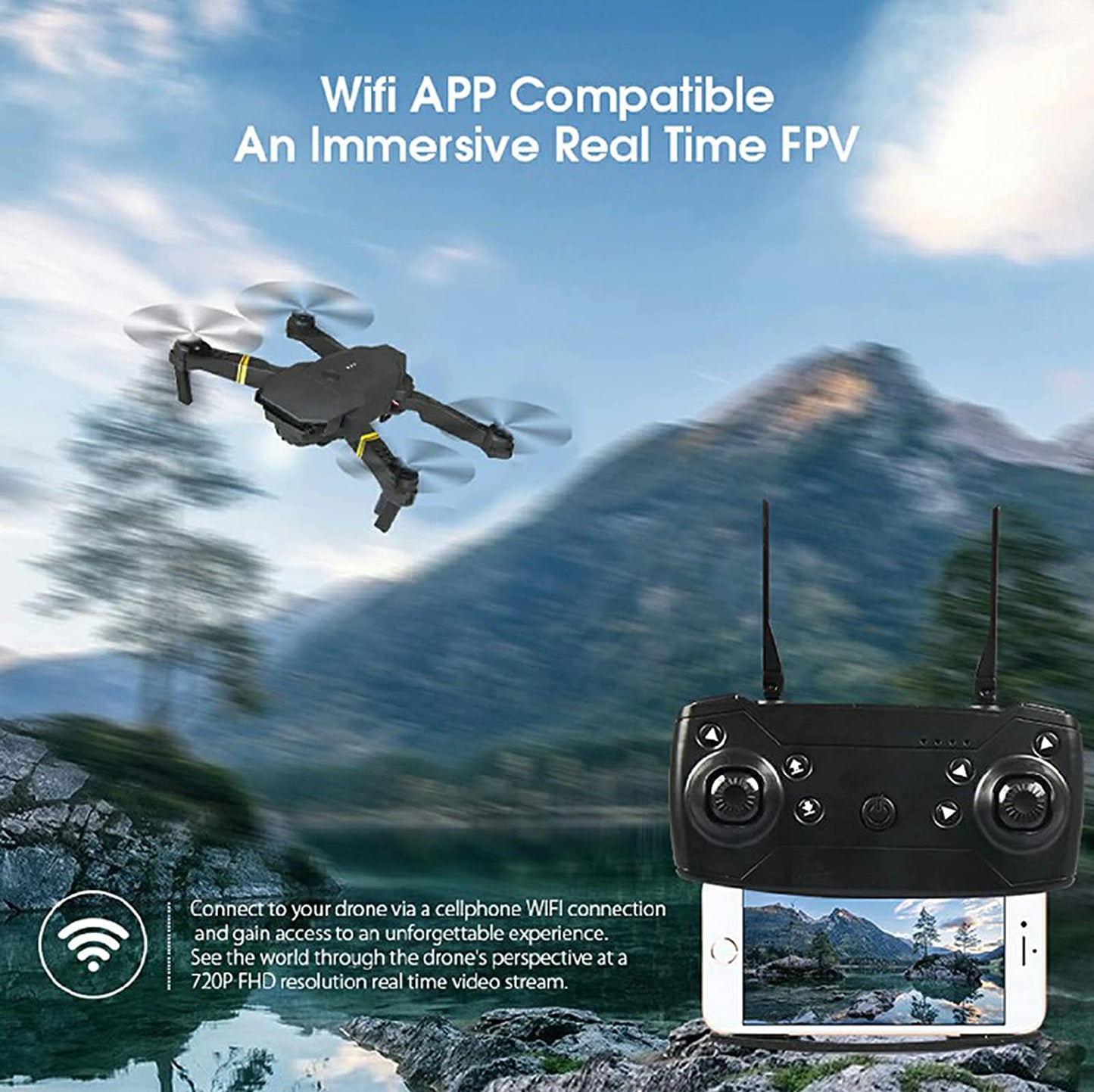 4K HD Dual Camera Foldable Quadcopter Drone – WiFi FPV Wide Angle RC DC-THE CEO