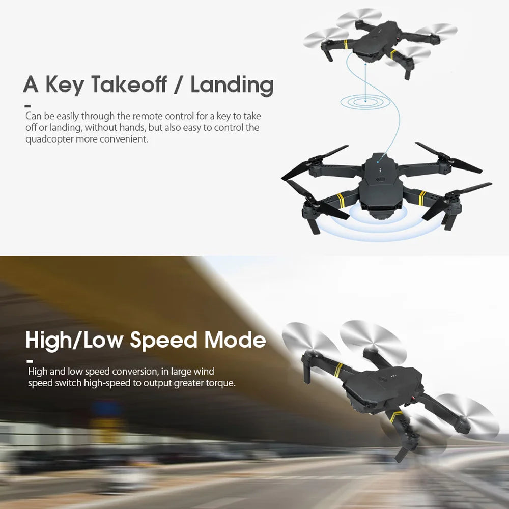 4K HD Dual Camera Foldable Quadcopter Drone – WiFi FPV Wide Angle RC DC-THE CEO