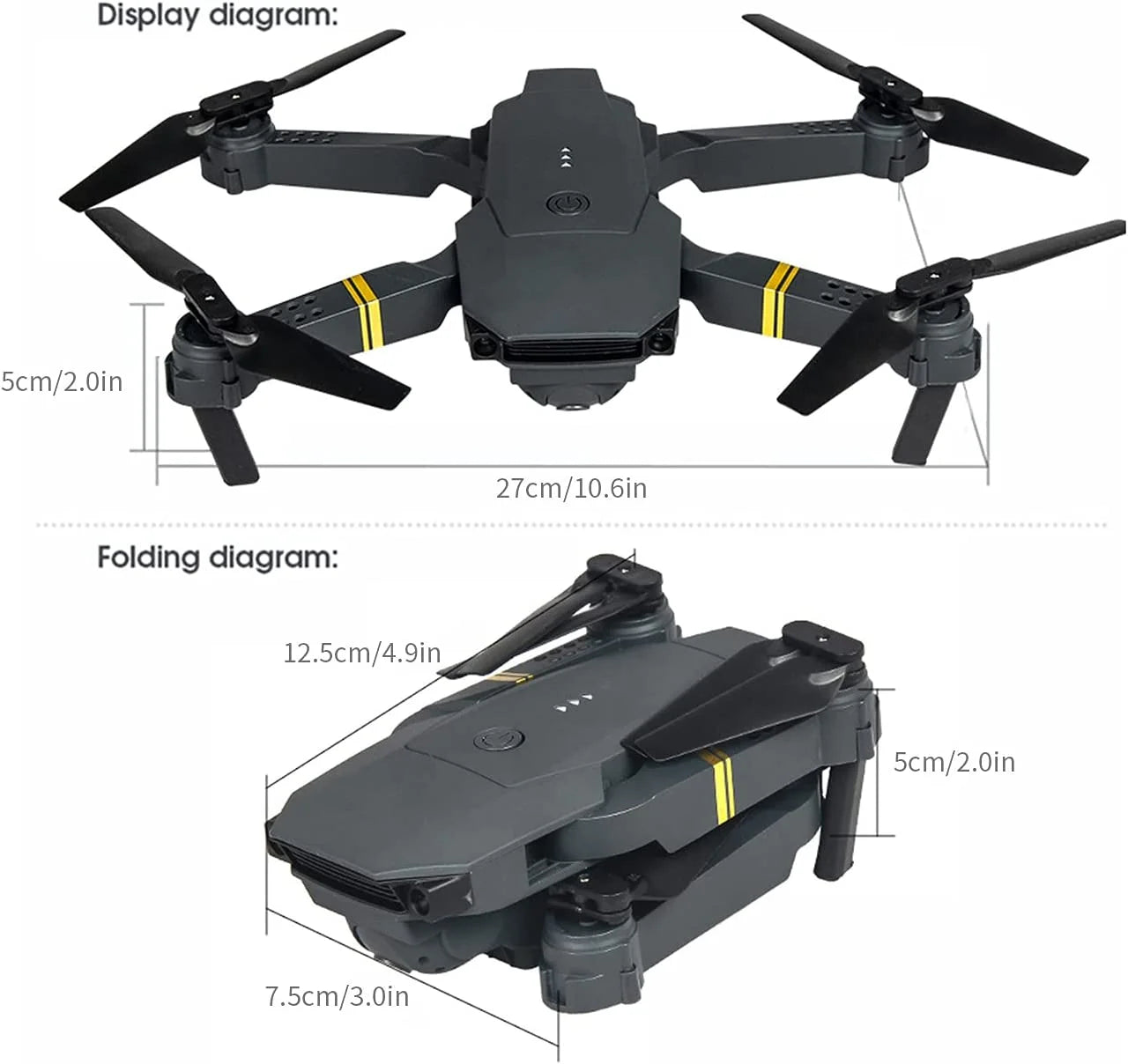 4K HD Dual Camera Foldable Quadcopter Drone – WiFi FPV Wide Angle RC DC-THE CEO