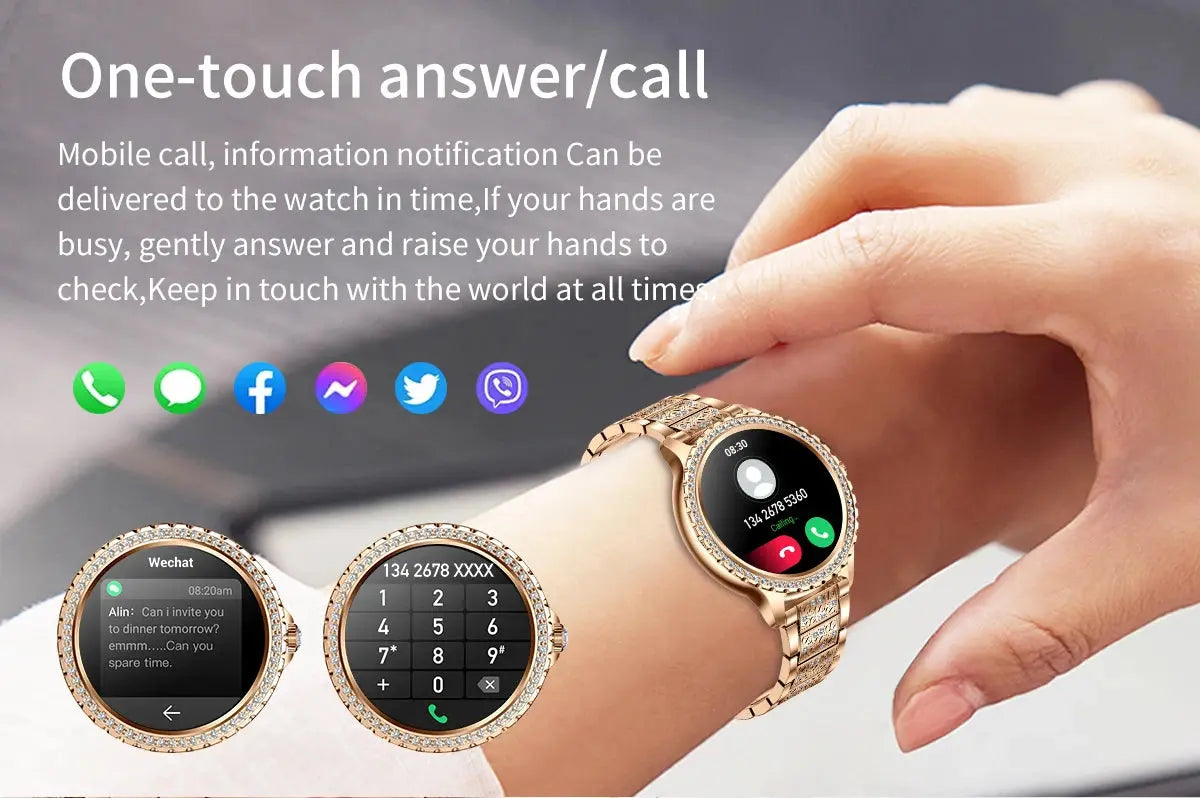 2025 Women’s Gold Luxury Smartwatch | 1.32" HD Screen, Voice Call & Heart Rate Monitor Dropshipman