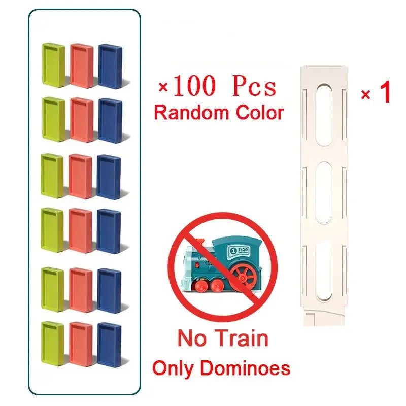 Kids Automatic Domino Train Set | Electric Car Dominoes Educational Toy for Boys & Girls.