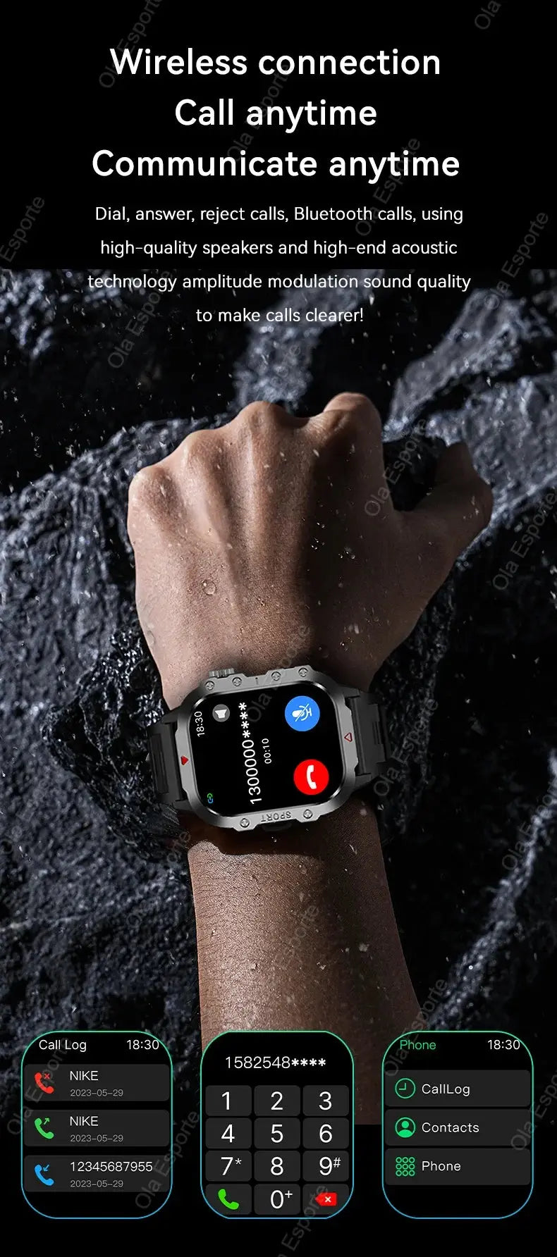 2025 Outdoor Sports Smartwatch | 2.01" HD Screen, Bluetooth Calling & LED Flashlight Dropshipman