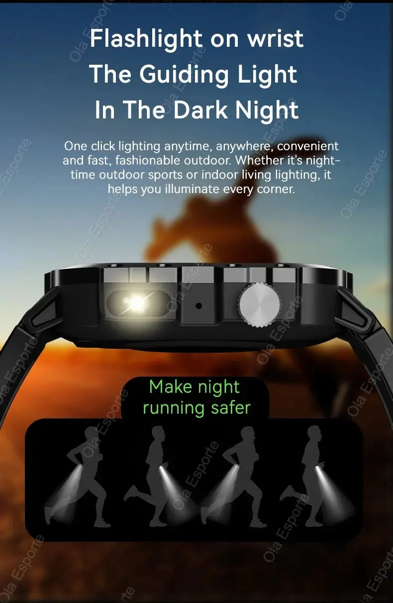 2025 Outdoor Sports Smartwatch | 2.01" HD Screen, Bluetooth Calling & LED Flashlight Dropshipman