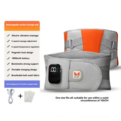 Wireless Heating Vibration Massage Belt – Lumbar Back Support with Steel Plates Bright Starz Store