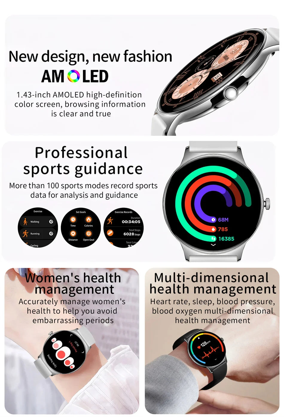 Glamora™ Women’s Ultra Thin Smartwatch – Elegant Fitness & Health Tracker Jooeniok Watch Store
