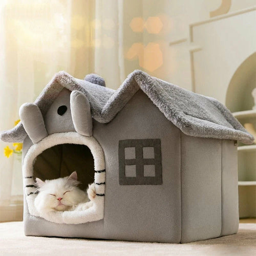 Removable Roof Plush Pet House – Cozy Indoor Bed for Cats & Small Dogs Bright Starz Store