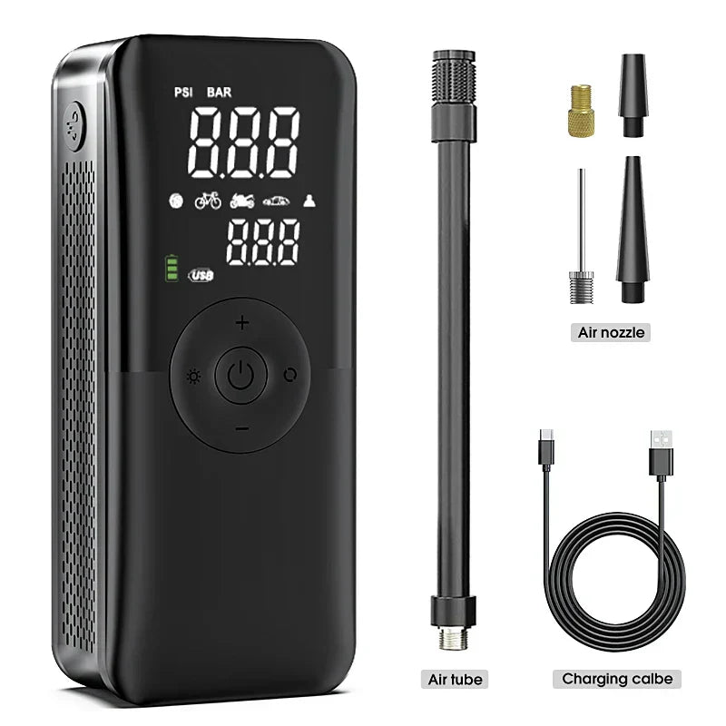 Rechargeable Tire Inflator – Digital Cordless Air Pump for Cars, Bikes & More Stone's Store
