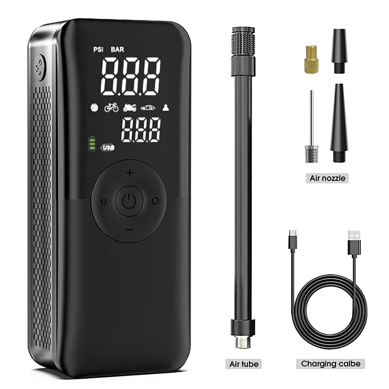 Rechargeable Tire Inflator – Digital Cordless Air Pump for Cars, Bikes & More Stone's Store