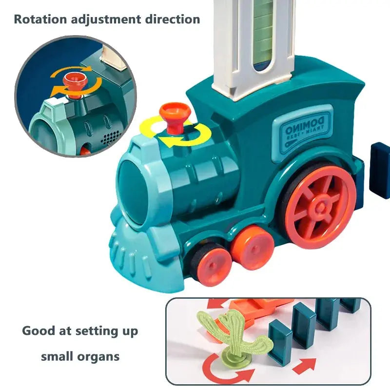 Kids Automatic Domino Train Set | Electric Car Dominoes Educational Toy for Boys & Girls.