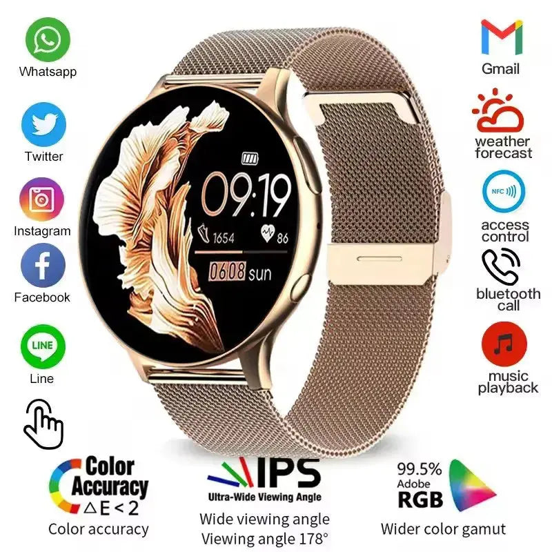 2025 Women’s Smartwatch | Bluetooth Call, Sport, Heart Rate & Sleep Tracker - Bright Starz Store