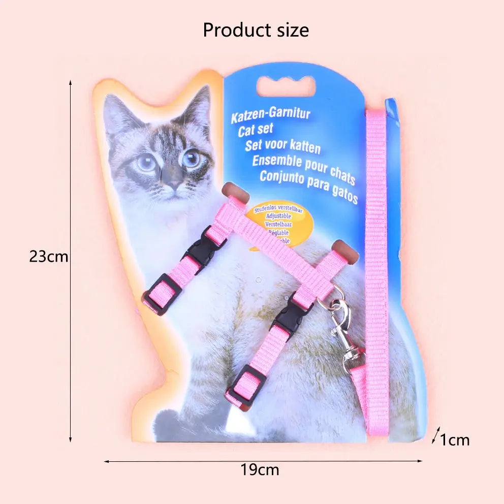 Cat Chest Harness with Leash | Durable Nylon, Adjustable & Comfortable - Bright Starz Store