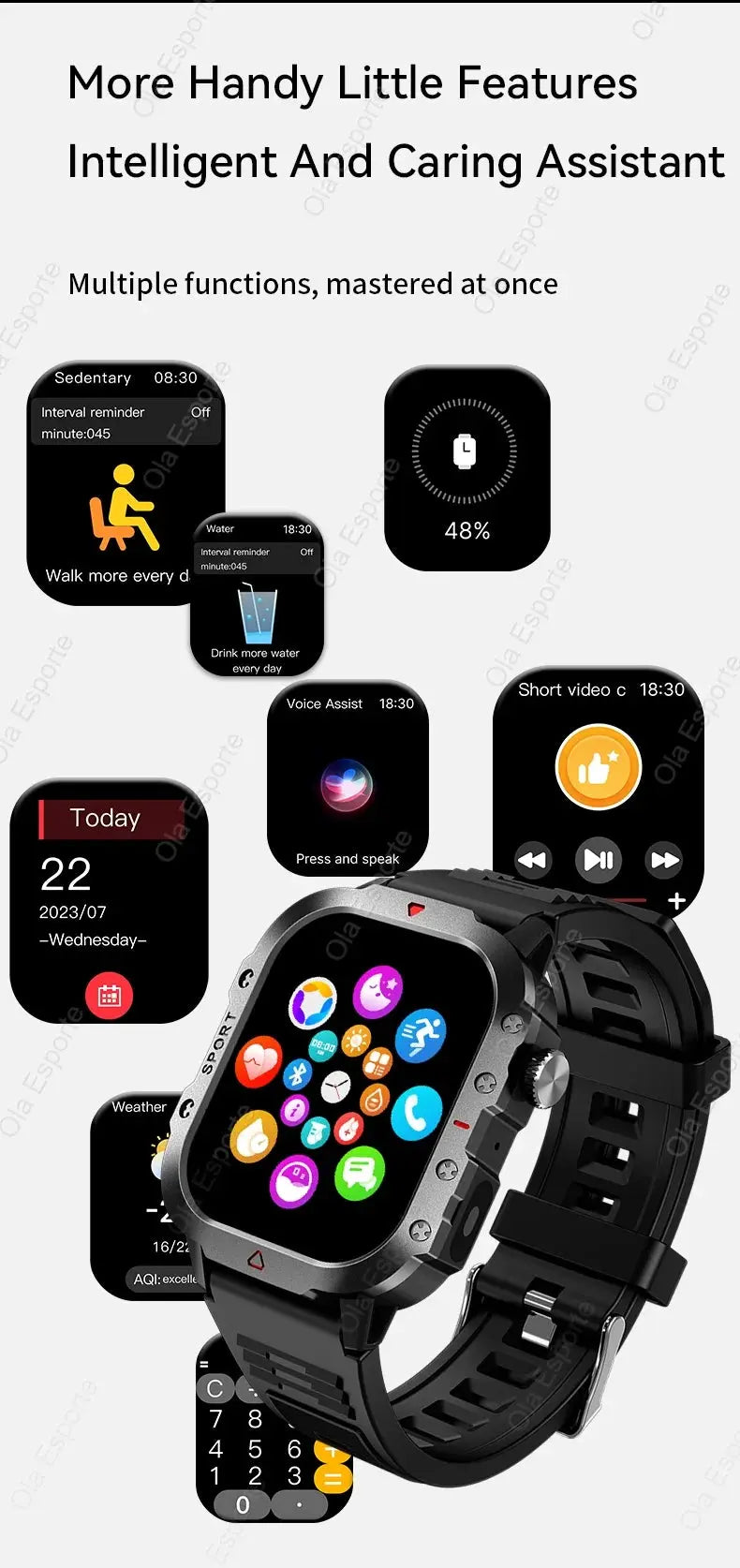 2025 Outdoor Sports Smartwatch | 2.01" HD Screen, Bluetooth Calling & LED Flashlight Dropshipman