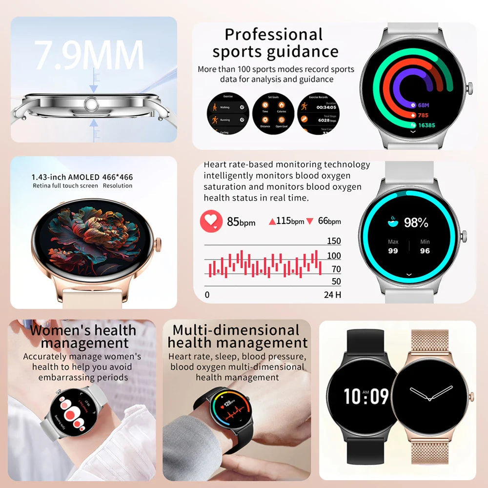Glamora™ Women’s Ultra Thin Smartwatch – Elegant Fitness & Health Tracker Jooeniok Watch Store