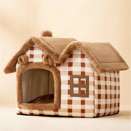 Removable Roof Plush Pet House – Cozy Indoor Bed for Cats & Small Dogs Bright Starz Store