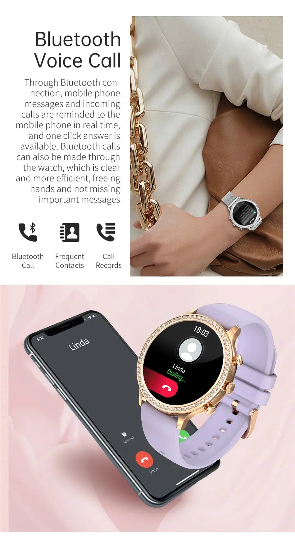 2025 Women’s Smartwatch | Bluetooth Call, PPG+ECG Health Tracker, Sport Mode Dropshipman