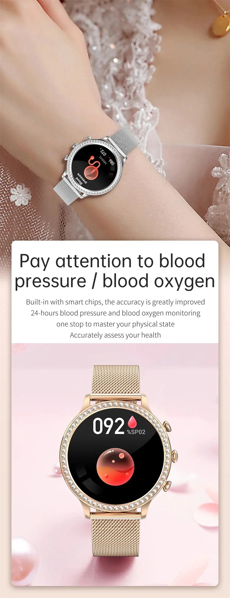 2025 Women’s Smartwatch | Bluetooth Call, PPG+ECG Health Tracker, Sport Mode Dropshipman
