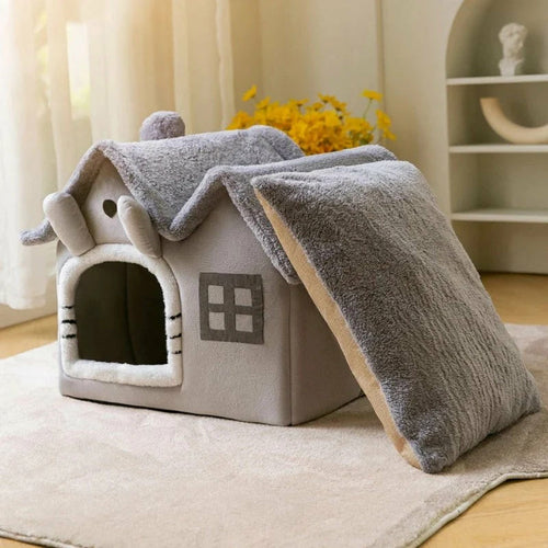 Removable Roof Plush Pet House – Cozy Indoor Bed for Cats & Small Dogs Bright Starz Store