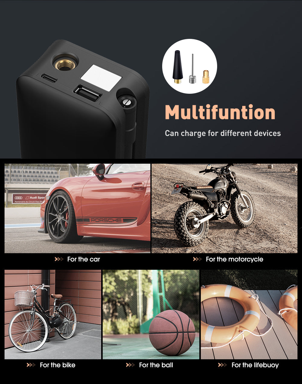 Rechargeable Tire Inflator – Digital Cordless Air Pump for Cars, Bikes & More Stone's Store