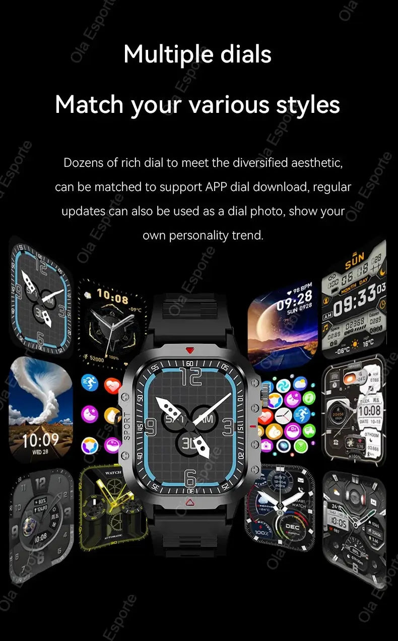 2025 Outdoor Sports Smartwatch | 2.01" HD Screen, Bluetooth Calling & LED Flashlight Dropshipman