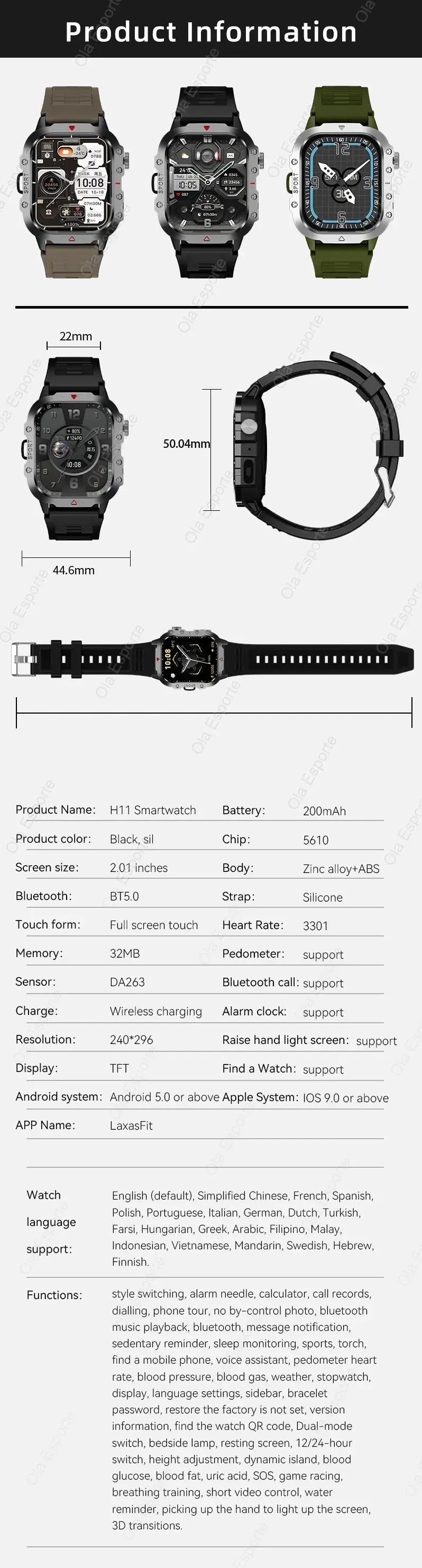 2025 Outdoor Sports Smartwatch | 2.01" HD Screen, Bluetooth Calling & LED Flashlight Dropshipman