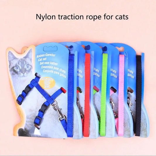 Cat Chest Harness with Leash | Durable Nylon, Adjustable & Comfortable - Bright Starz Store