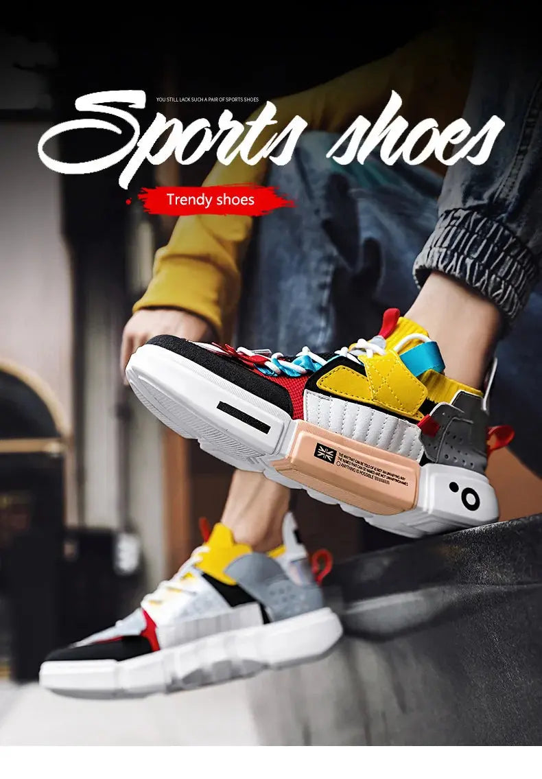 QZHSMY Men’s Summer Sneakers | Breathable Mixed Color Casual Shoes Big Size 46.