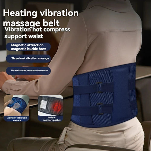 Wireless Heating Vibration Massage Belt – Lumbar Back Support with Steel Plates Bright Starz Store
