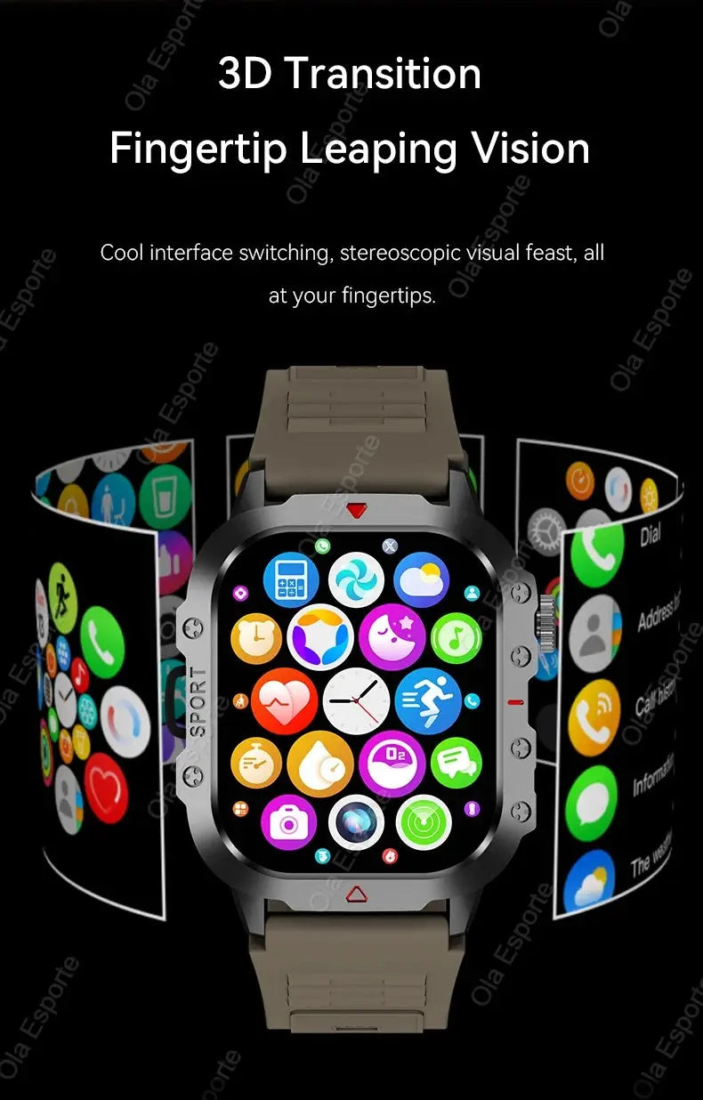 2025 Outdoor Sports Smartwatch | 2.01" HD Screen, Bluetooth Calling & LED Flashlight Dropshipman