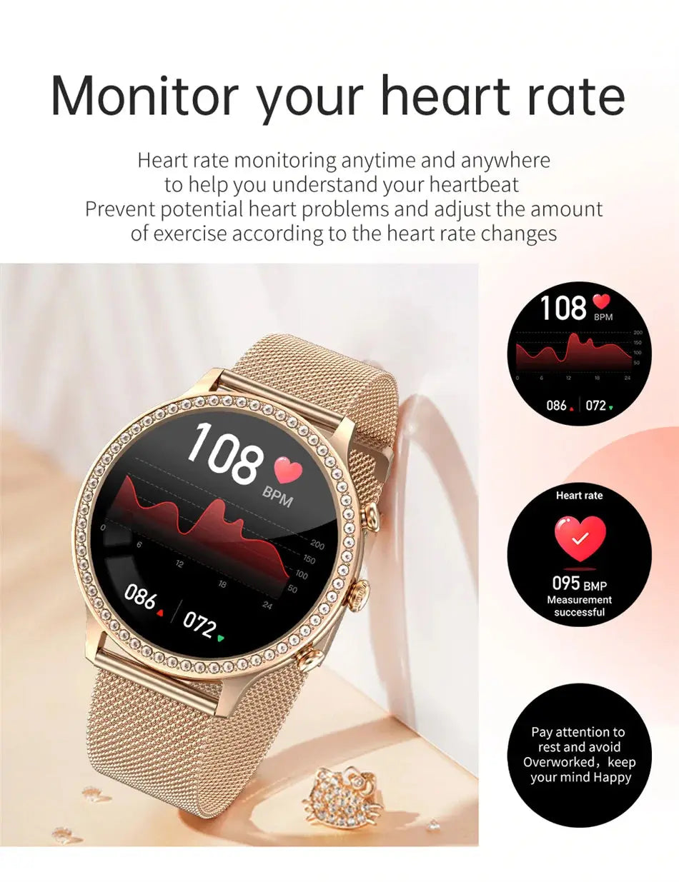 2025 Women’s Smartwatch | Bluetooth Call, PPG+ECG Health Tracker, Sport Mode Dropshipman