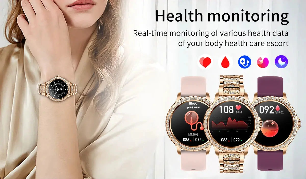 2025 Women’s Gold Luxury Smartwatch | 1.32" HD Screen, Voice Call & Heart Rate Monitor Dropshipman