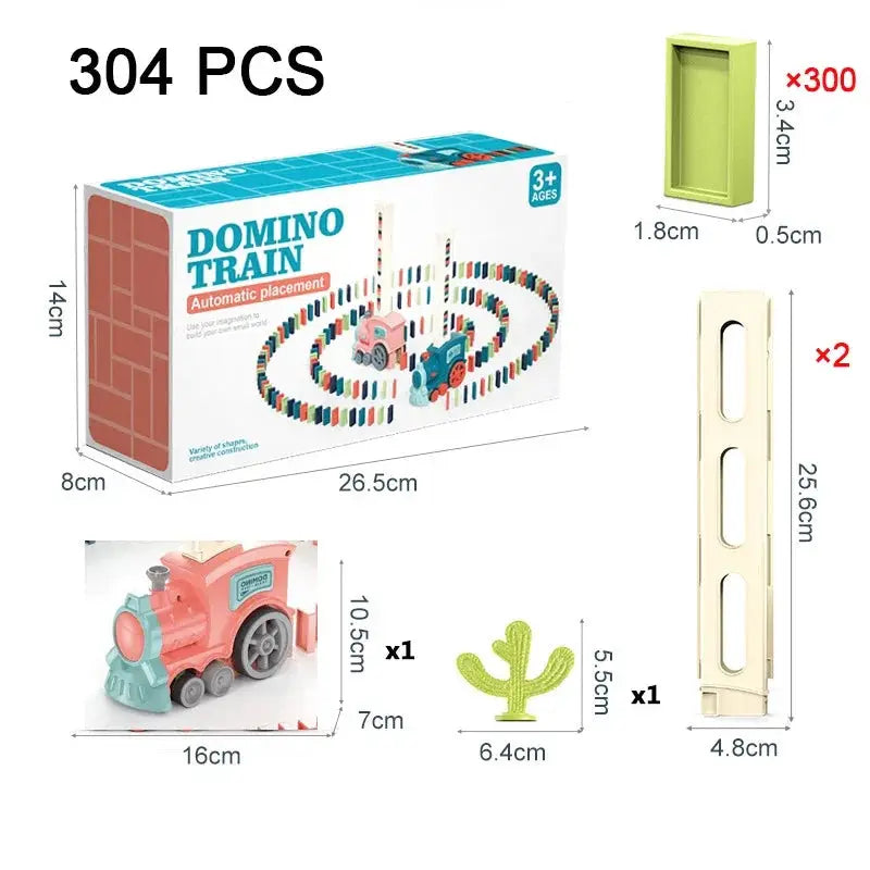 Kids Automatic Domino Train Set | Electric Car Dominoes Educational Toy for Boys & Girls.