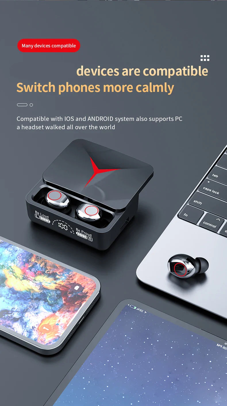 Original TWS M90 Wireless Headphones – Bluetooth Earbuds with Charging Case DragonRose 3C Store