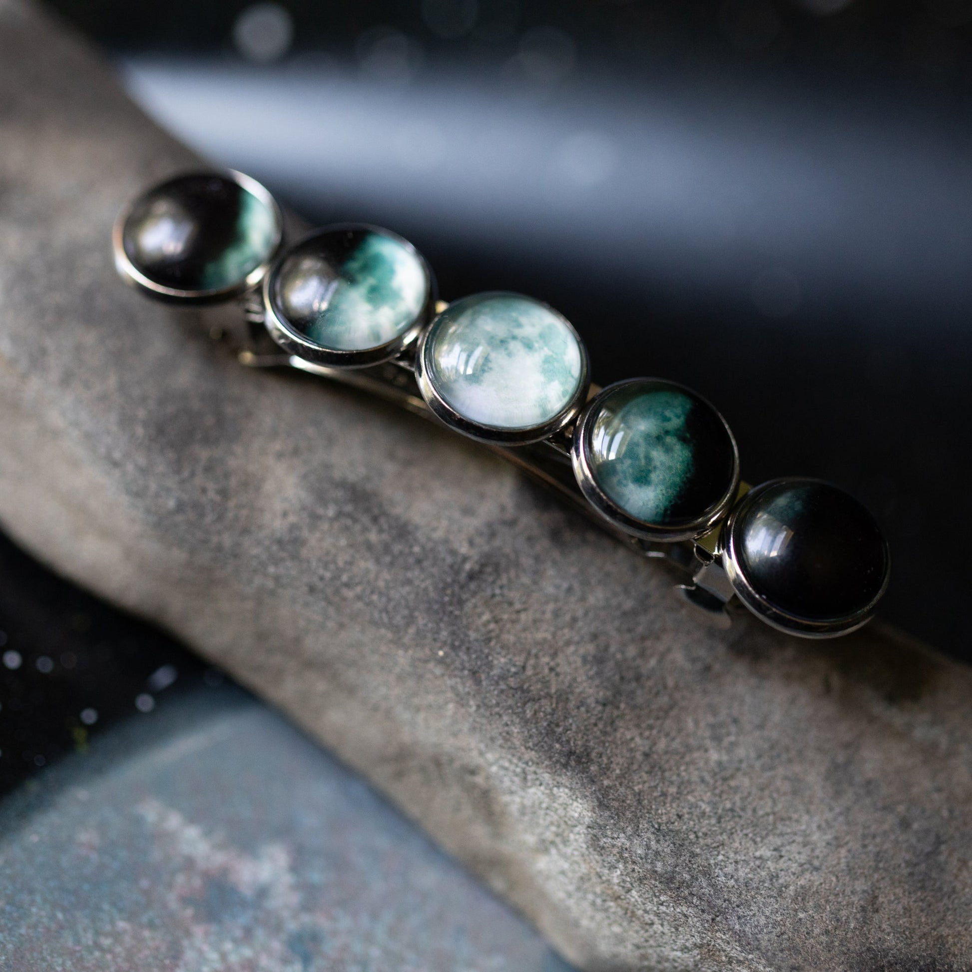 Moon Phase Hair Clip – Stylish Barrette for Women DC-Yugen Handmade