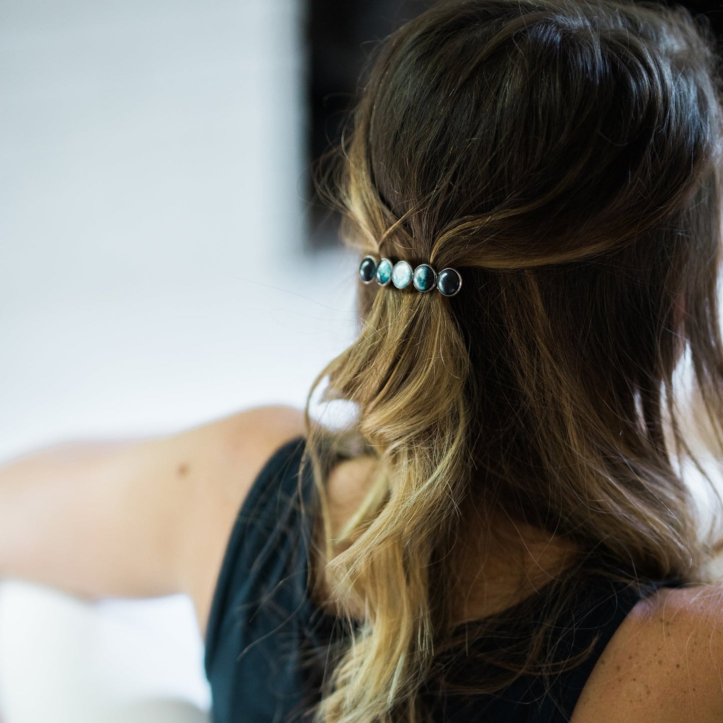 Moon Phase Hair Clip – Stylish Barrette for Women DC-Yugen Handmade