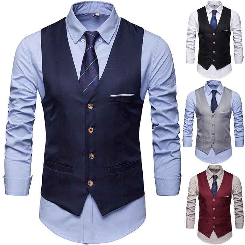 Men’s Suit Vest – Formal & Casual Business Waistcoat for Groomsmen, Weddings, and Office Wear.
