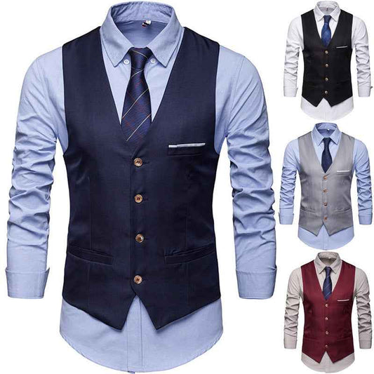 Men’s Suit Vest – Formal & Casual Business Waistcoat for Groomsmen, Weddings, and Office Wear.