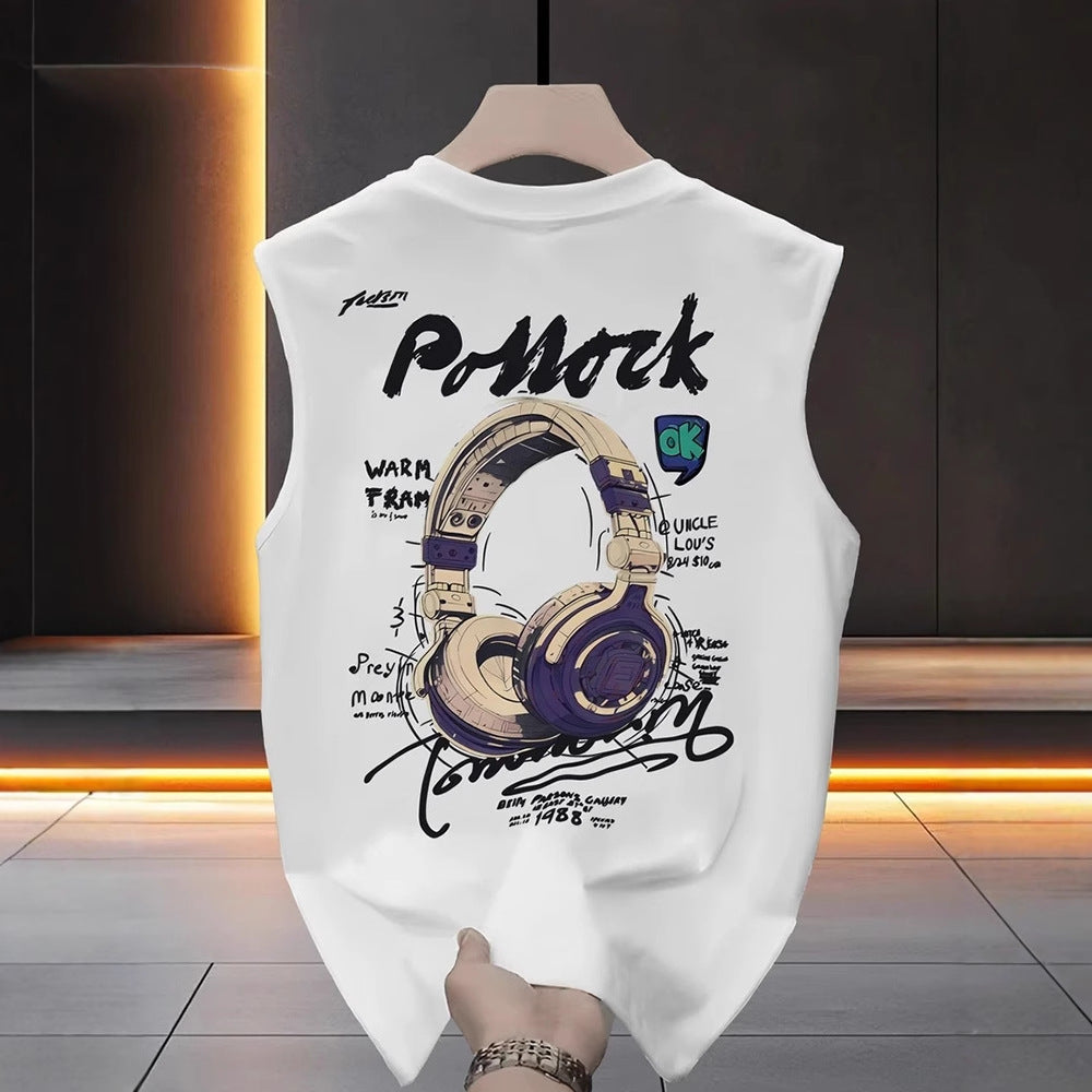 Men’s Sleeveless T-Shirt Jacket – Lightweight Casual Summer Vest Top.