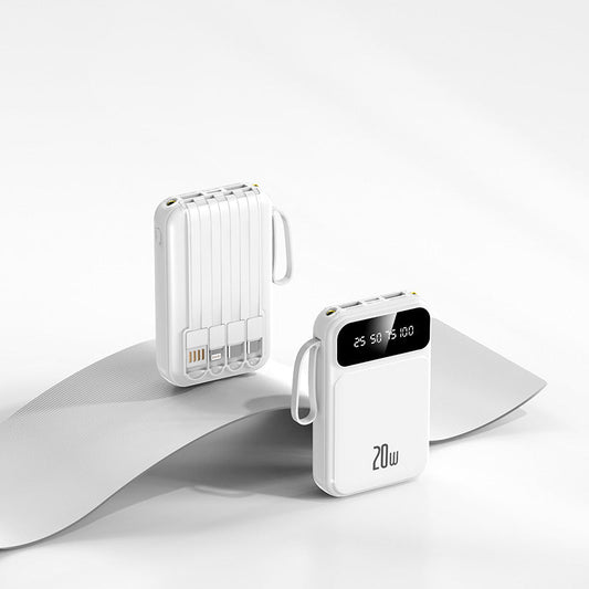 Mini Power Bank with Cable | Large Capacity Portable Charger for Phones & Devices cjdropshipping