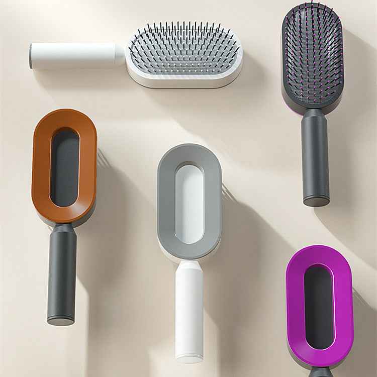Self-Cleaning Anti-Static Hair Brush – One-Key Airbag Scalp Massager for Women.