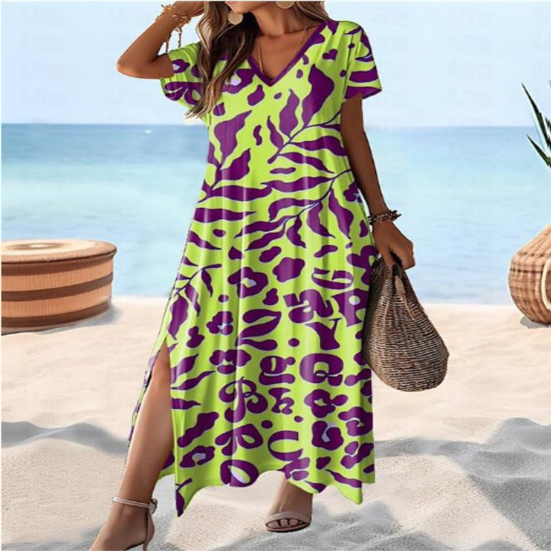 High Waist Floral Print Maxi Skirt – Elegant Boho Summer Skirt for Women.
