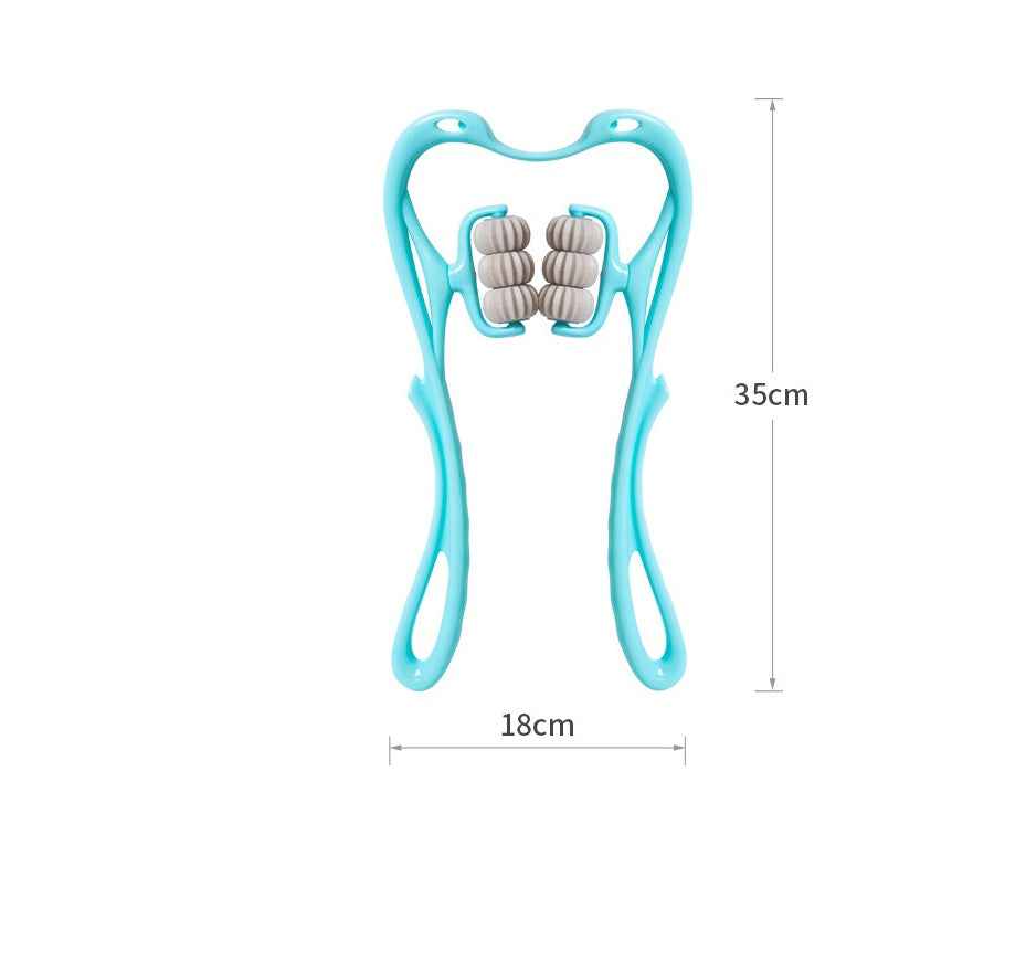 Multifunctional Six-Wheel Manual Neck Massager Roller – Pain Relief & Relaxation Tool.