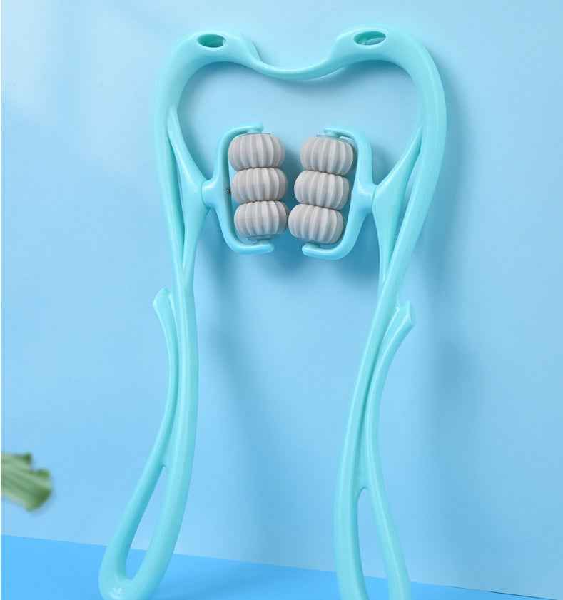 Multifunctional Six-Wheel Manual Neck Massager Roller – Pain Relief & Relaxation Tool.