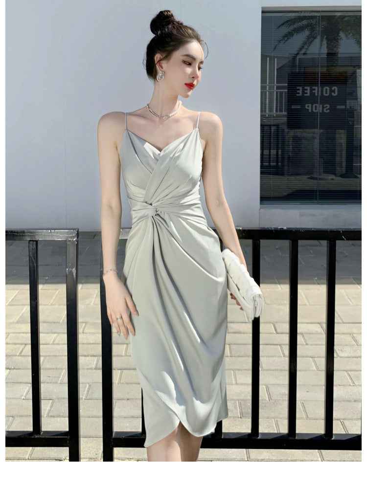 Women’s Satin Slim Fit Fashion Slim Slip Dress – Elegant Evening & Party Wear.