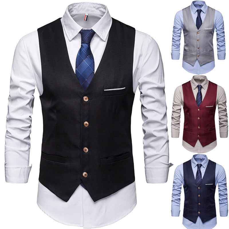 Men’s Suit Vest – Formal & Casual Business Waistcoat for Groomsmen, Weddings, and Office Wear.