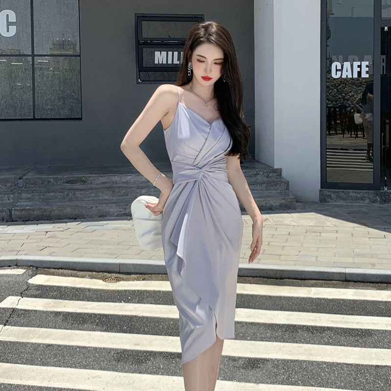 Women’s Satin Slim Fit Fashion Slim Slip Dress – Elegant Evening & Party Wear.