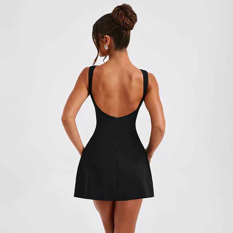 Waist-Cinching Sleeveless Dress – Flattering Summer Casual & Party Outfit for Women.