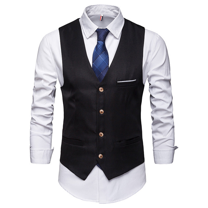 Men’s Suit Vest – Formal & Casual Business Waistcoat for Groomsmen, Weddings, and Office Wear cjdropshipping