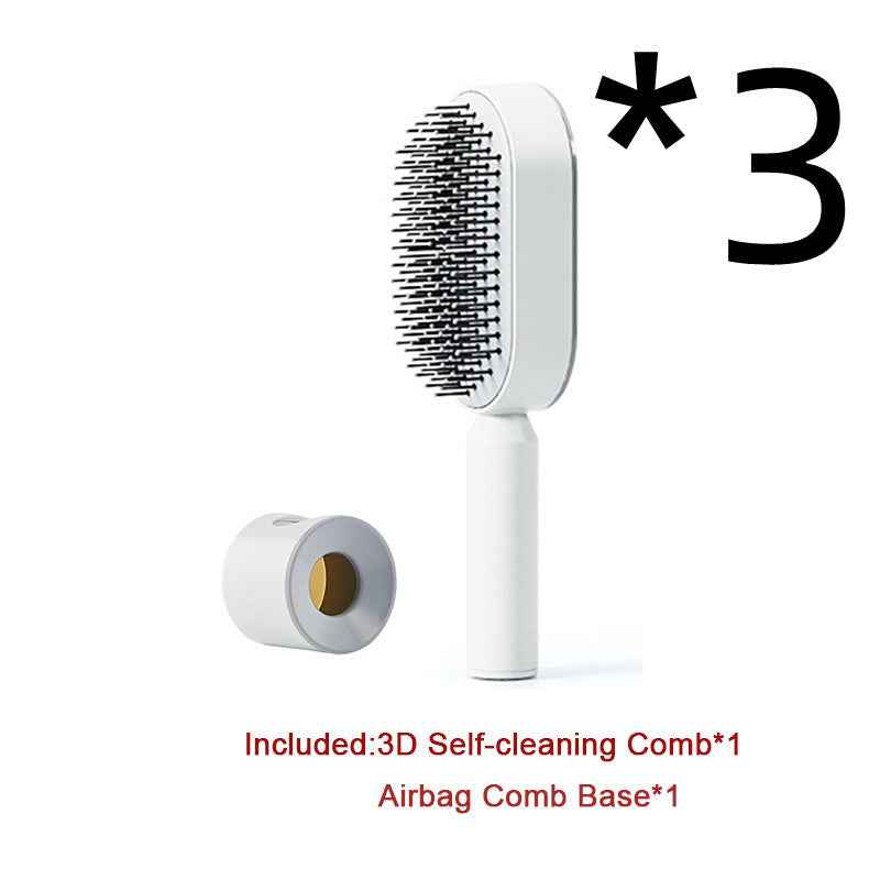 Self-Cleaning Anti-Static Hair Brush – One-Key Airbag Scalp Massager for Women.