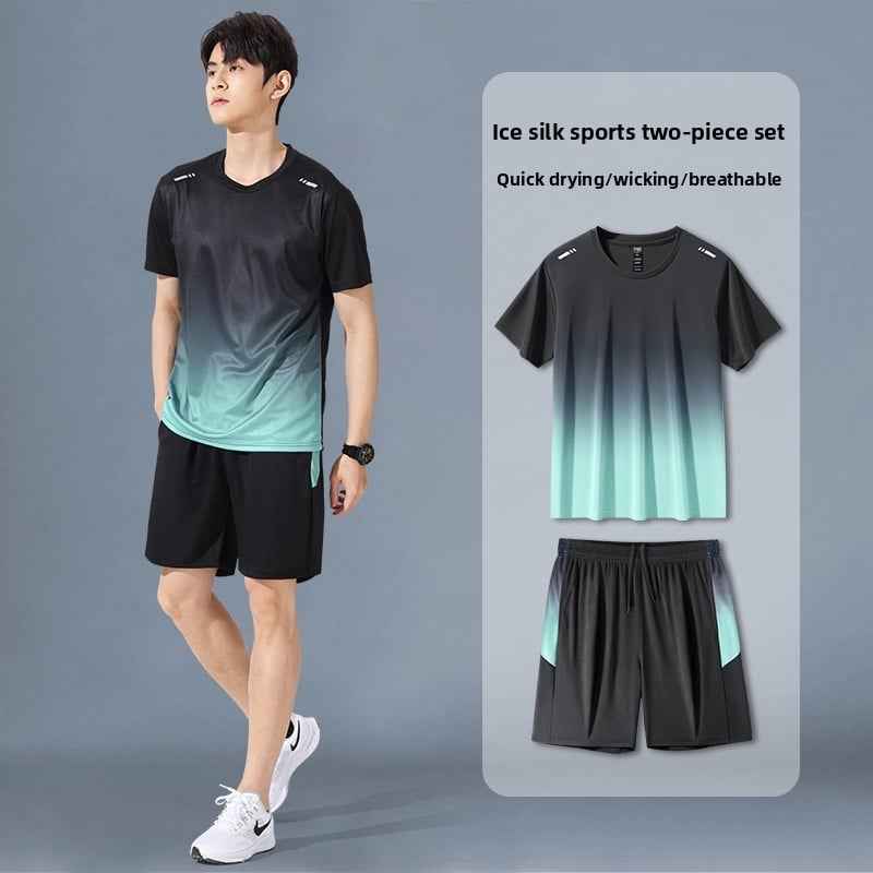 Men?s Summer Quick-Drying Sports Outfit Set ? Breathable Athletic Shorts & Top